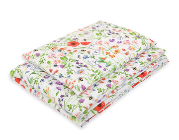 Baby beddengoed set, wiegset, 100% katoen - zacht & huidvriendelijk - 2-delig 135x100 cm