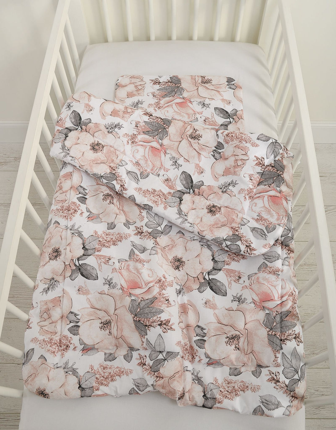 2-delige babybeddenset - kinderdekens - ademend en veilig voor baby's, 135x100 cm, Sepia Rozen