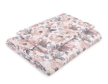 2-delige babybeddenset - kinderdekens - ademend en veilig voor baby's, 135x100 cm, Sepia Rozen