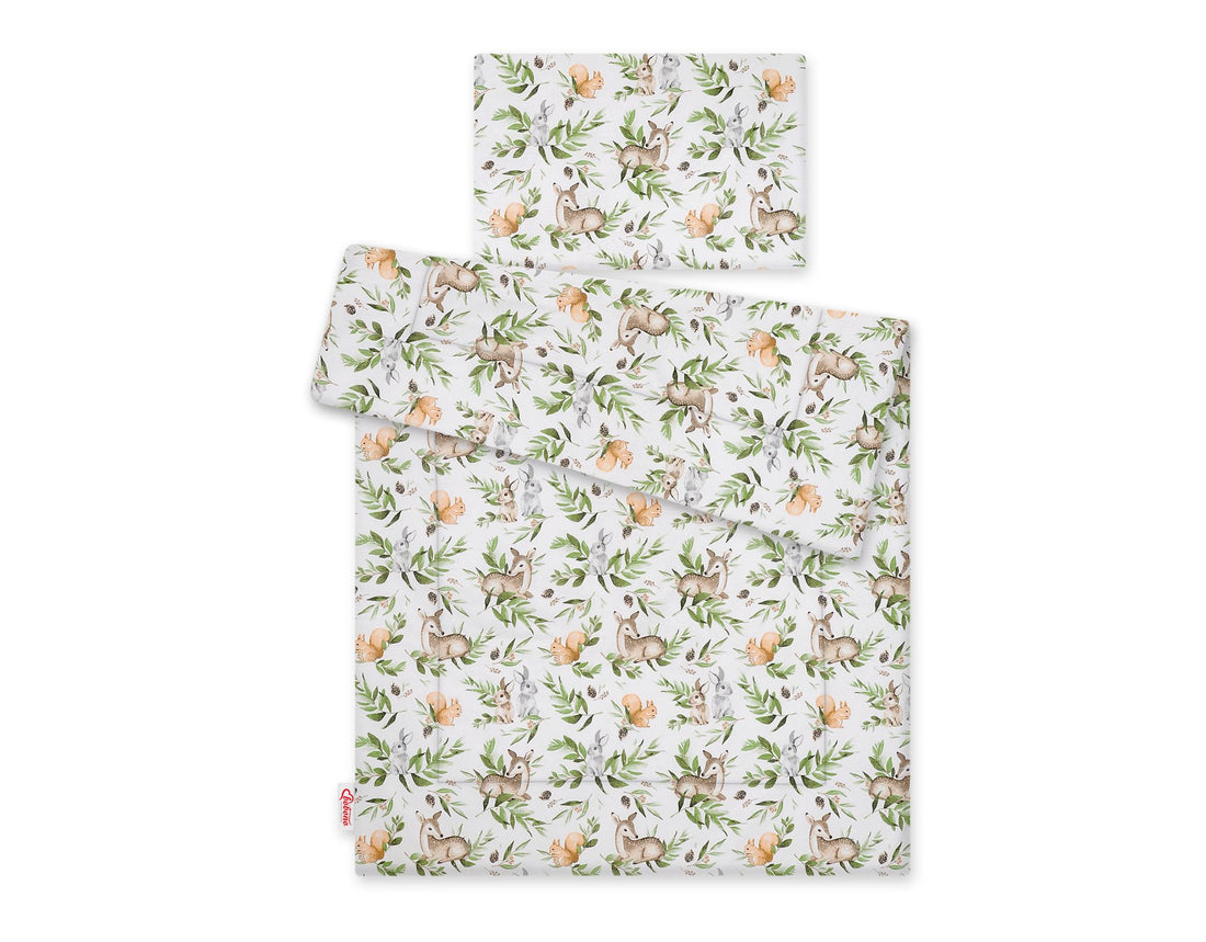 2-delige bedding set mini - dekbedset - ademend en comfortabel voor baby, 135x100 cm, groen