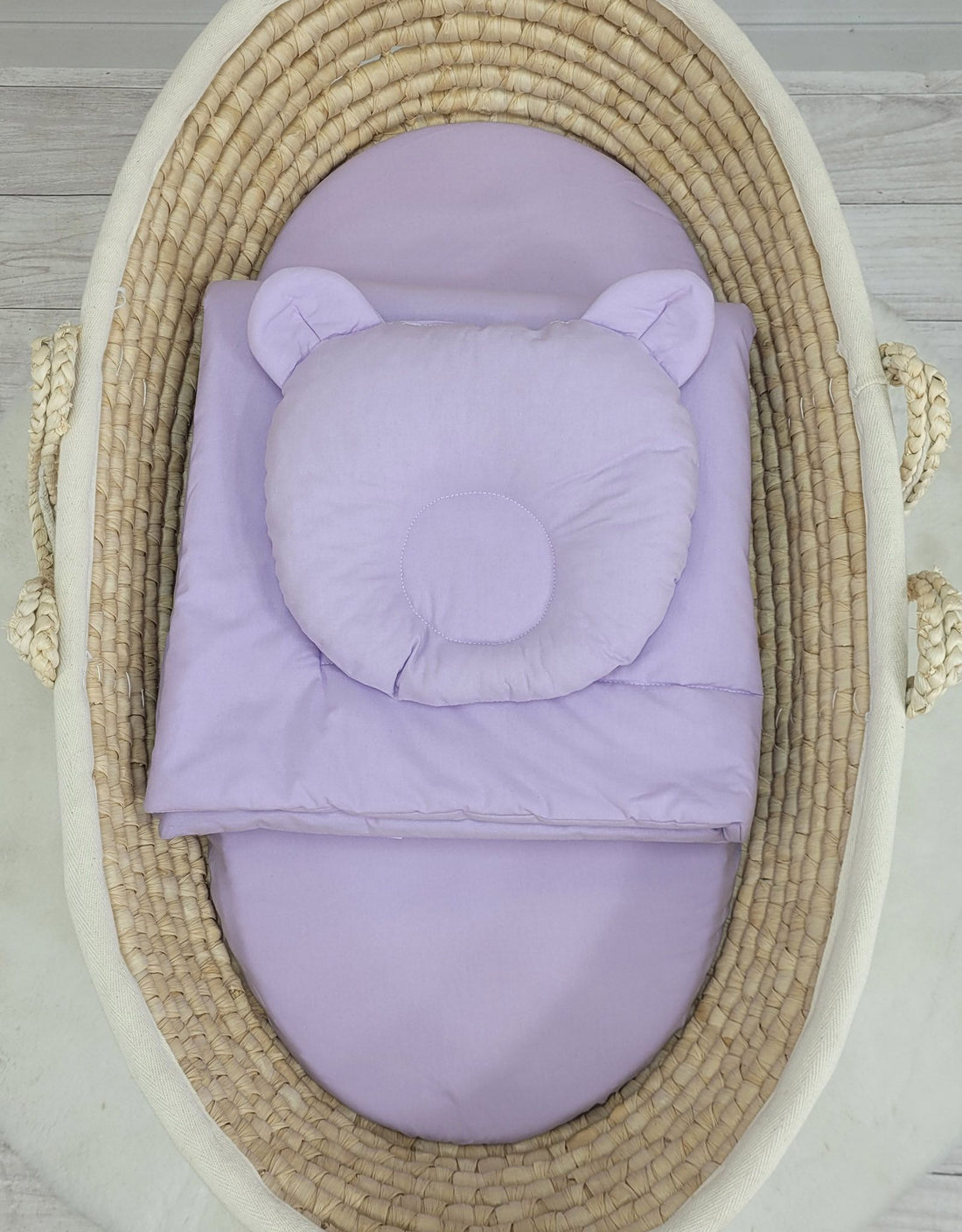 Babybed set, wiegset - zacht katoen, anti-afplatting kussen, ademend en huidvriendelijk