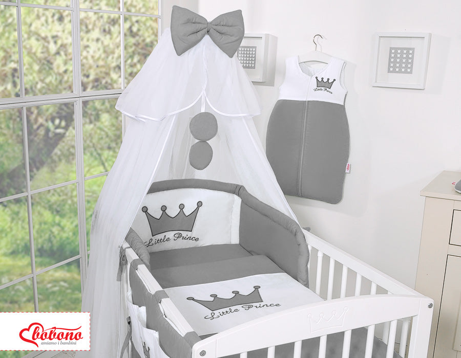 5-delige kinderbeddenset - baby bedset - met muggennet, antraciet, beschermt tegen insecten