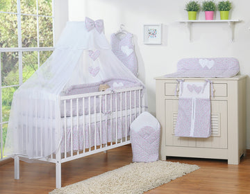 5-delige babybeddenset - wiegtextiel - veilige en comfortabele nachtrust met klamboe
