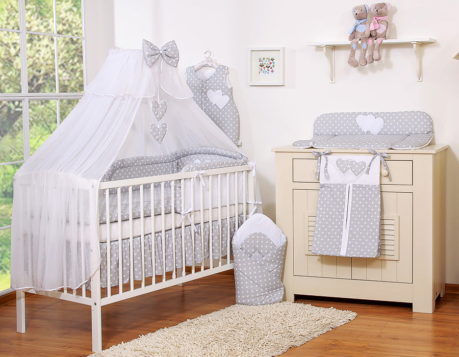 5-delige baby beddenset – wiegset – huidvriendelijk & comfortabel slapen – Hanging Hearts