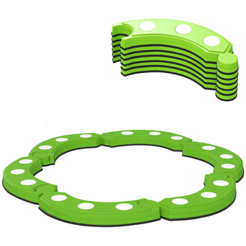 Groene balansbalk - 6 gebogen speelsegmenten | Kleur: Groen | Afmetingen: 101x101x7 cm