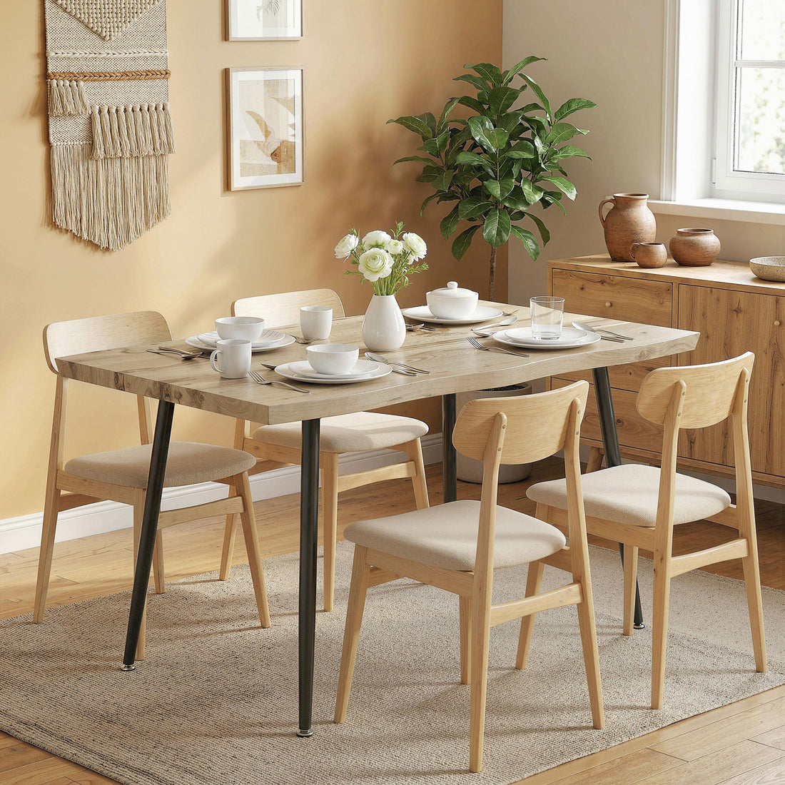 Matbord 110 cm för 4 personer - Skandinavisk | Färg: Ek | Mått: 110x70x75 cm