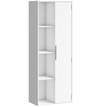 Boekenkast met deuren en verstelbare planken | Kleur: Wit | Afmetingen: 60x35x160 cm