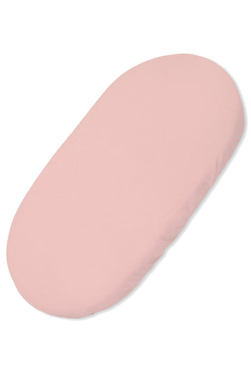 Dra-på-lakan bomullskorgmadrass - lakan - Oeko-Tex-certifierad och extra mjuk 75x35 cm pastellrosa