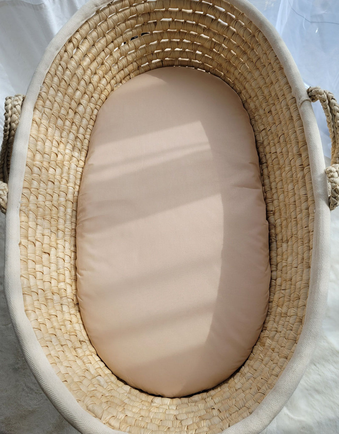 Bomullslakan för spjälsängsmadrass 75x35 cm - underlakan - Oeko-Tex®-certifierad, beige