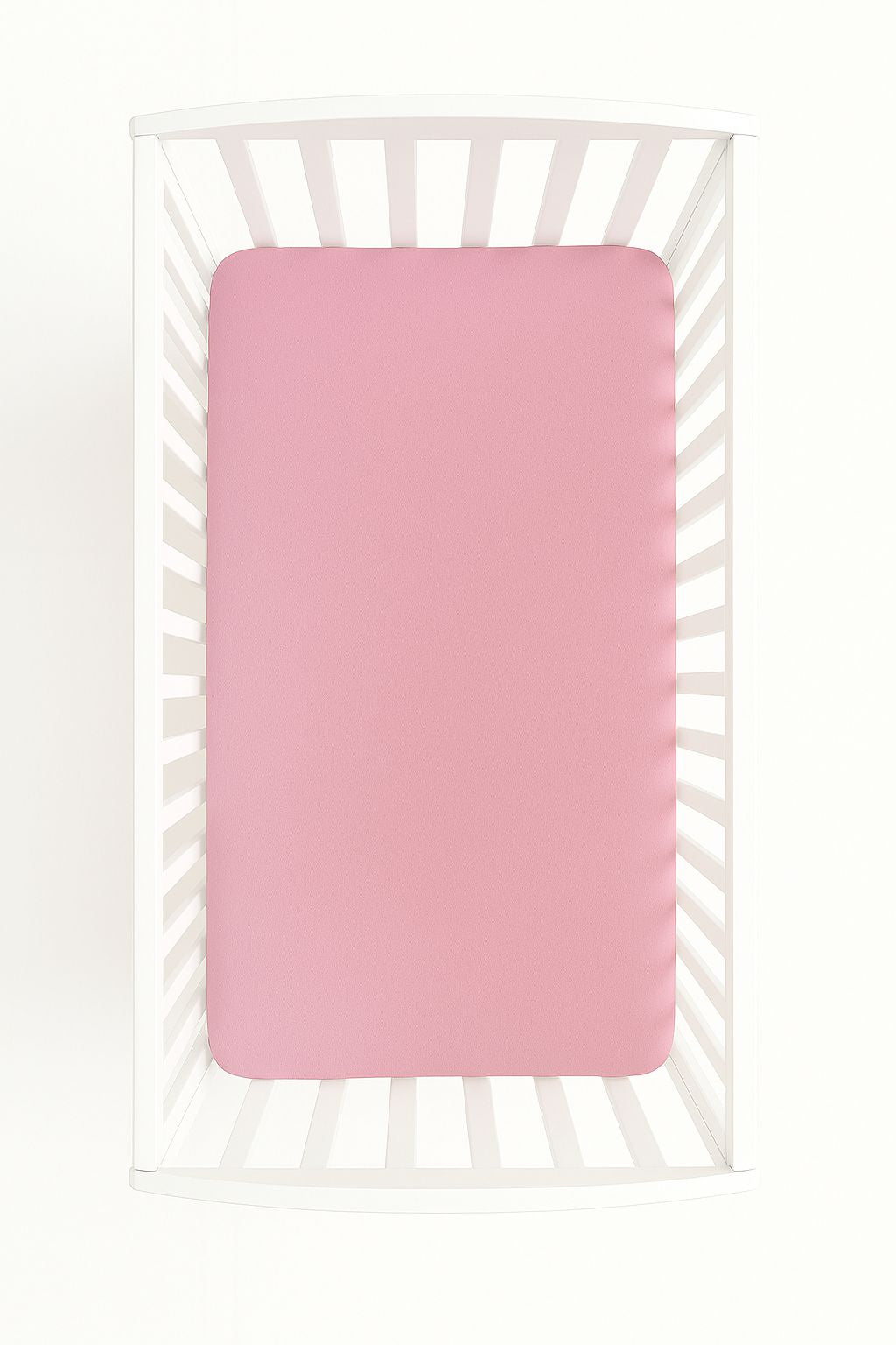 Pastellrosa dra-på-lakan - stretchlakan i bomull - perfekt passform för babysäng 140x70 cm