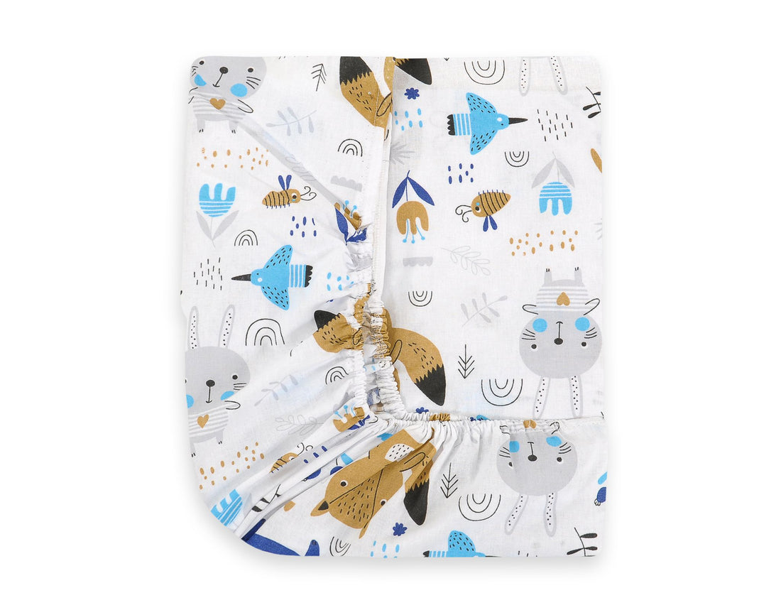 Hoeklaken ledikant, hoeslaken, perfecte pasvorm - katoen 120x60 cm marineblauwe beren