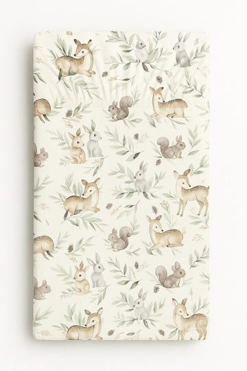 Hoeslaken babybed 120x60 cm - laken - katoen - zachte stof - Woodland Olive