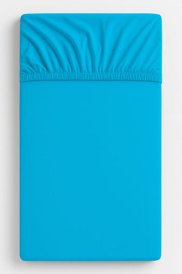 Hörnlakan i bomull 120x60 cm – åtsittande lakan – resårband – mjukt och säkert – turkos