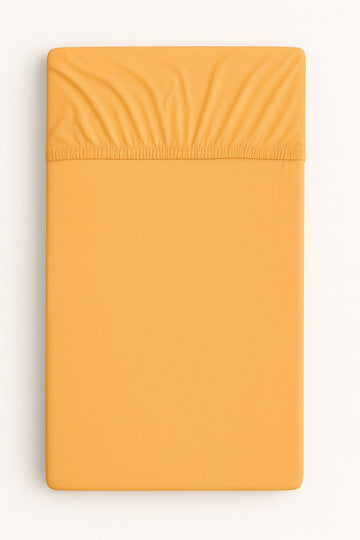 Orange dra-på-lakan - spjälsängslakan i bomullsjersey - resårband, mjukt och slitstarkt tyg, 120x60 cm