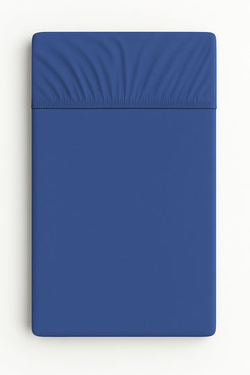 Dra-på-lakan till babysäng, perfekt passform - mörkblå bomullsjersey 120x60 cm