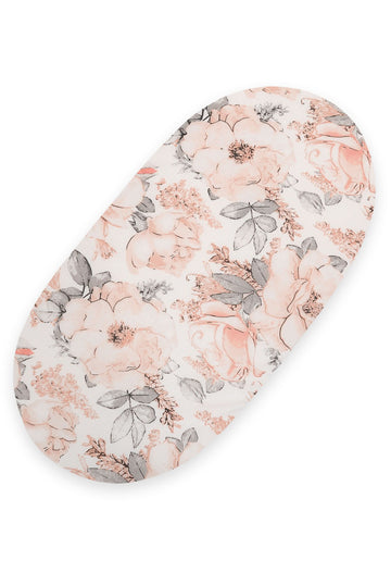 Bomullslakan för spjälsängsmadrass - lakan - andningsbart och fast, Ökotex, 75x35 cm, Sepia Roses