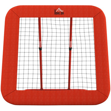 Voetbalrebounder voor baltraining | Kleur: Rood | Afmetingen: 118x128x108-120 cm