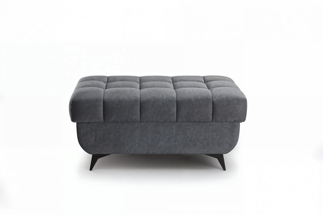 Valoris poef met opbergcontainer – Modern design, massief hout, comfortabel T30 schuim | Afmeting: