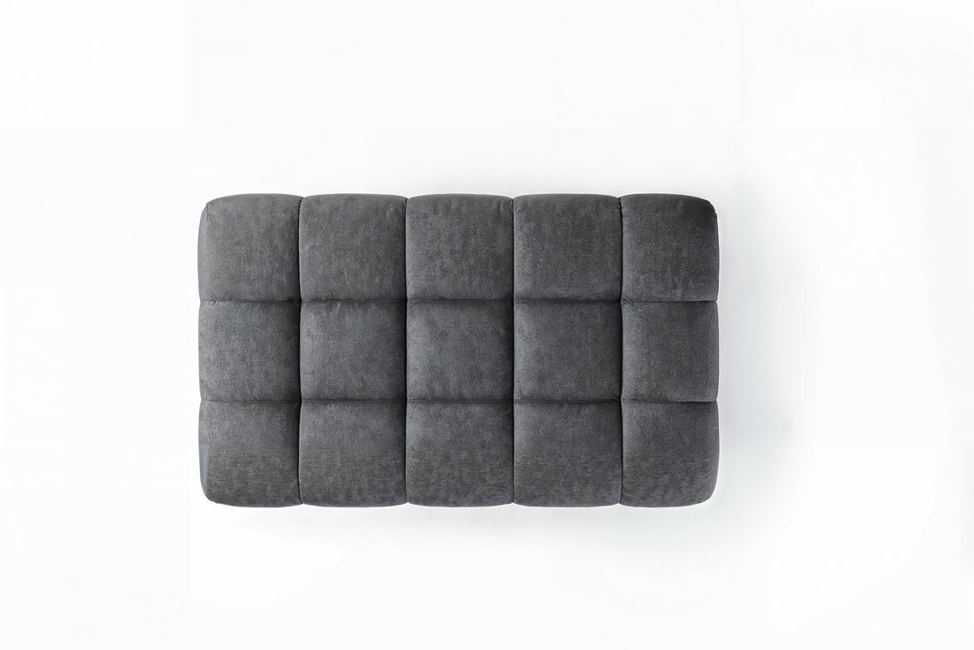 Valoris Poef – Modern design met comfortabel T30 schuim | Kleur: Zwart | Maat: 98x46x60 cm