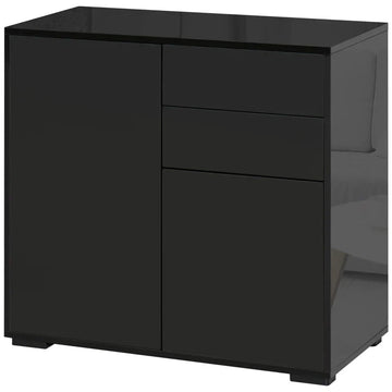 Dressoir met lades en deuren - Opbergkast | Kleur: Zwart | Afmetingen: 79x36x74 cm