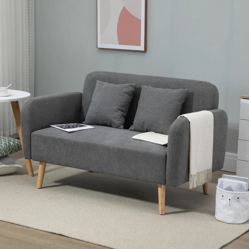 2-zitsbank - Scandinavische sofa | Kleur: Grijs/naturel | Afmetingen: 130x70x80 cm