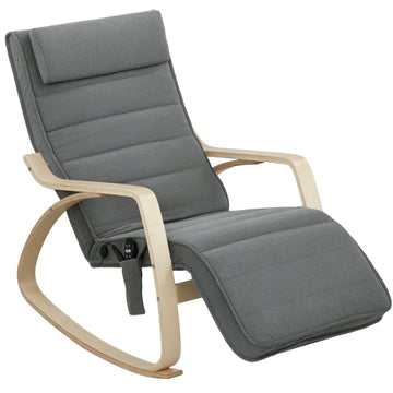 Schommelstoel met massage en lendenverwarming | Kleur: Grijs | Afmetingen: 67x106x92 cm