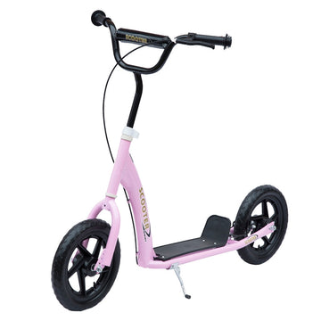 Kinderstep 12 inch EVA-banden, verstelbaar stuur | Kleur: Roze | Afmetingen: 52x120x80-88 cm