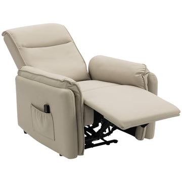 Elektrische massagestoel met voetsteun | Kleur: Beige | Afmetingen: 86x92x102 cm