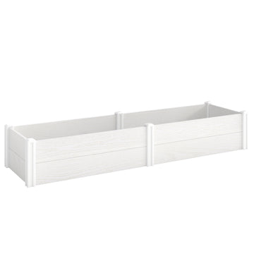 Kunststof hoogbeet - Steekbaar plantenbed | Kleur: Wit | Afmetingen: 54x197x33 cm