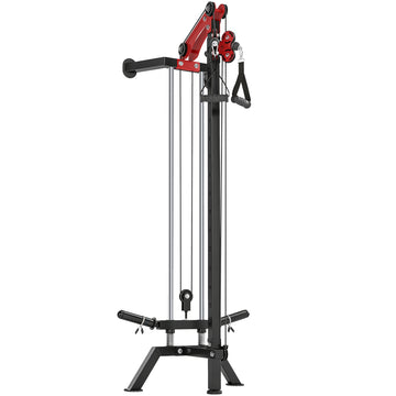 Latzugstation wandmontage 16-voudig verstelbaar | Kleur: Zwart+Rot | Afmetingen: 85x68x210 cm
