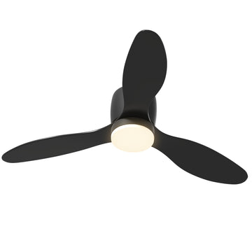 Plafondventilator met Lamp en Afstandsbediening | Kleur: Zwart | Afmetingen: 115x115x20 cm