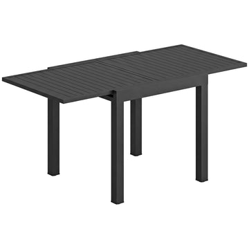 Uitschuifbare tuintafel 80/160x80 cm | Kleur: Zwart | Afmetingen: 80x160/80x75 cm