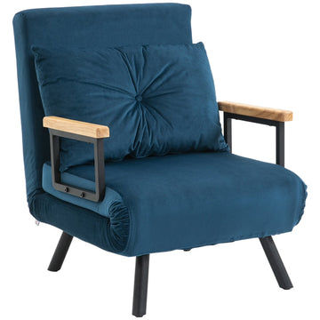 Slaapstoel en relaxfauteuil - verstelbaar | Kleur: Zwart + naturel | Afmetingen: 63x73x81 cm