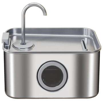 Kattenfontein 3,2 L met stille pomp | Kleur: Zilver