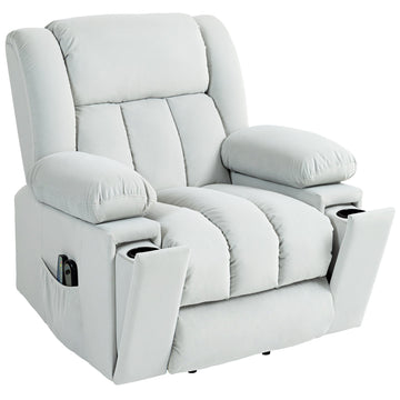 Elektrische sta-opstoel met massage en USB | Kleur: Grijs | Afmetingen: 101x93x104 cm