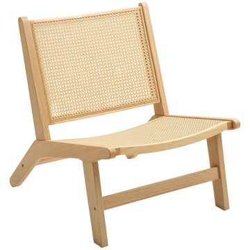 Rotanstoel met bruin frame | Kleur: Bruin | Afmetingen: 64x70x74 cm
