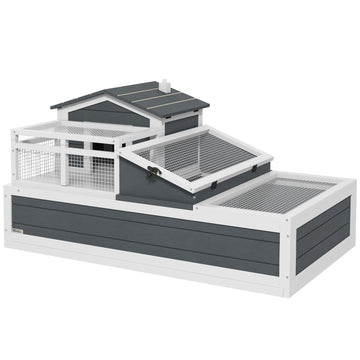 Schildpaddenhuis met 2 etages | Kleur: Grijs | Afmetingen: 65x112x60 cm