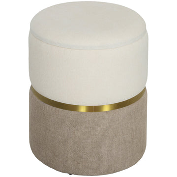 Opbergtabouret met 30,6 L opbergruimte | Kleur: Wit+Bruin | Afmetingen: 36x36x44 cm