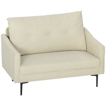 2-zitsbank met schuimvulling en fluweellook, wit | Kleur: Wit | Afmetingen: 124x73x92 cm