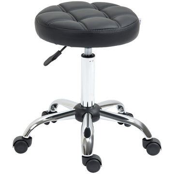 Verstelbare salonkruk, 360° draaibaar | Kleur: Black-Silver | Afmetingen: 35.5x35.5x51-67 cm