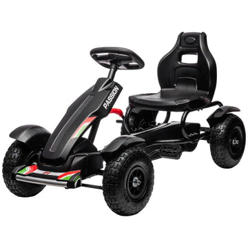 Pedaal go-kart voor kinderen | Kleur: Zwart | Afmetingen: 58x121x61 cm
