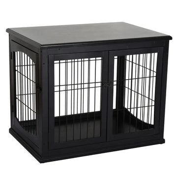 Hondentransportbox met 2 deuren | Kleur: Zwart | Afmetingen: 81x58.5x66 cm
