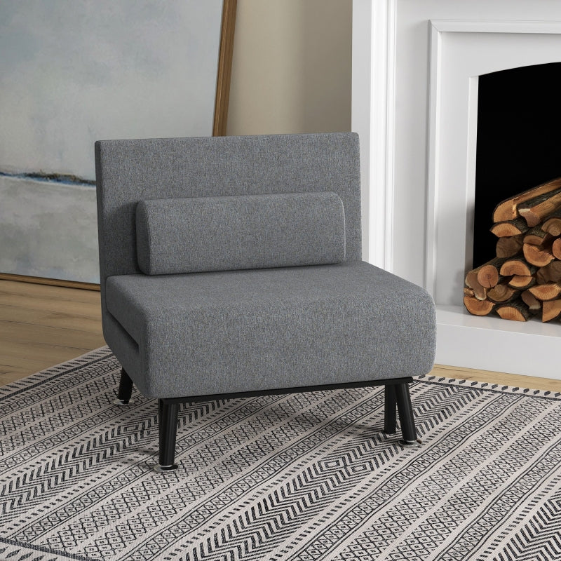 Vouwbed en slaapstoel | Verstelbare rugleuning | Kleur: Donkergrijs | Afmetingen: 70x75x75 cm