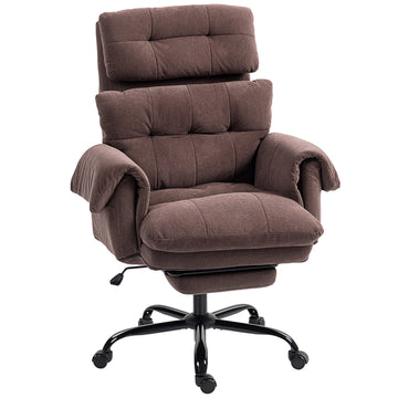 Bureaustoel met armleuningen | Kleur: Bruin + zwart | Afmetingen: 80x77x108-116 cm