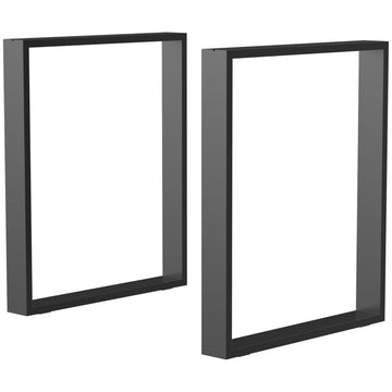 Stalen tafelpoten - Industrieel tafelonderstel | Kleur: Zwart | Afmetingen: 8x60x72 cm
