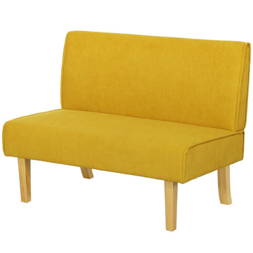 Corduroy 2-zitsbank - Compacte bank | Kleur: Geel | Afmetingen: 110x62x85 cm