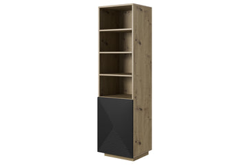 Asha plank 50 cm met gegroefde voorkant - Modern design met push-to-open | Kleur: Artisanaal hout,