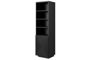 Asha Plank 50 cm met Gegroefde Voorkant - MDF Design | Kleur: Mat Zwart | Maat: 50x180x43 cm