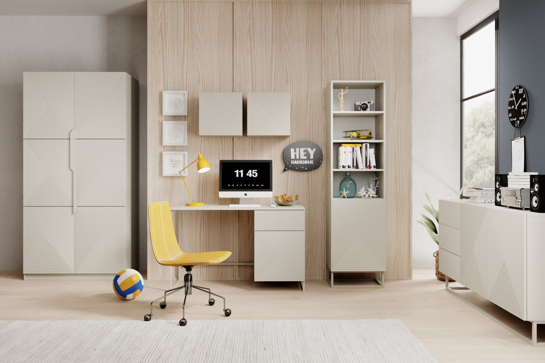 Asha plank 50 cm met gegroefd front en metalen poten | Kleur: Kasjmier | Maat: 50x190x43 cm