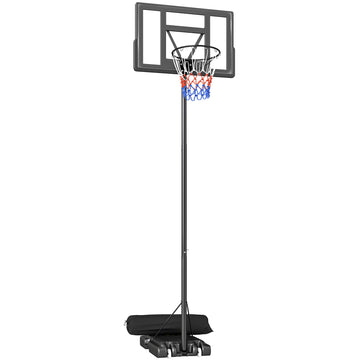 Basketbalstandaard 135-305 cm met Verstelbare Hoogte | Kleur: Zwart | Afmetingen: 70x110x360 cm